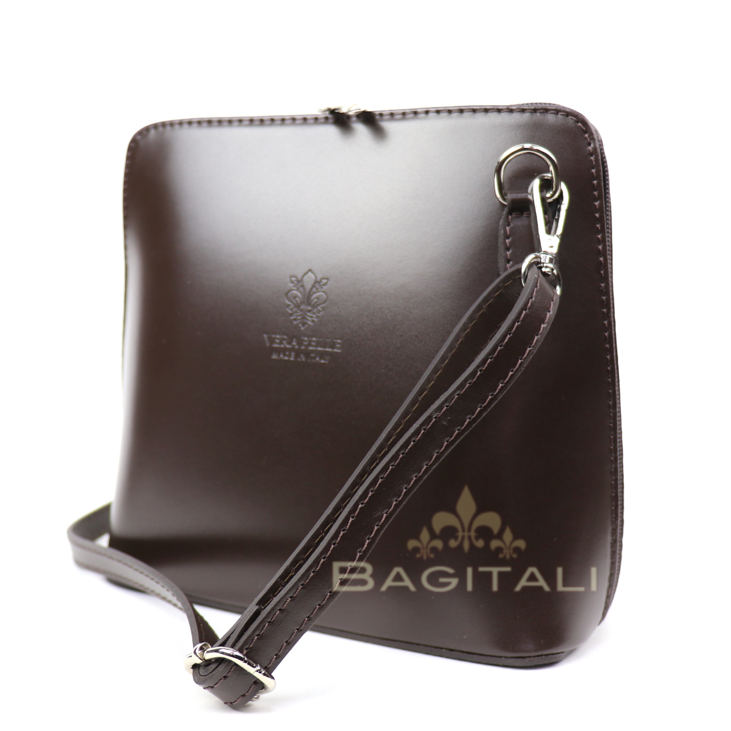 Milano Structured Leather Crossbody Bag - The Italian Edit - view 5