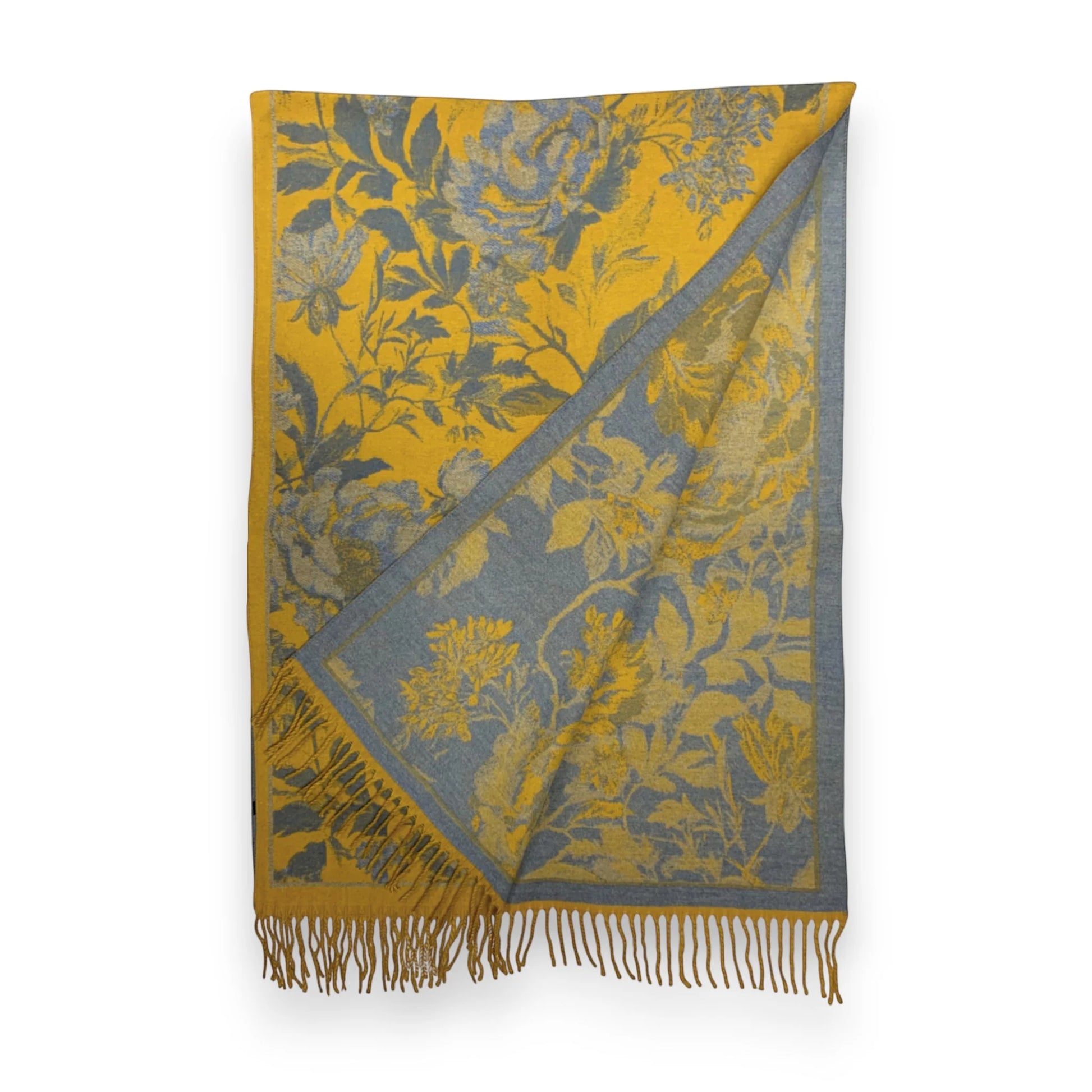 Cashmere blend wrap flower reversible - Cashmere Wrap - view 6