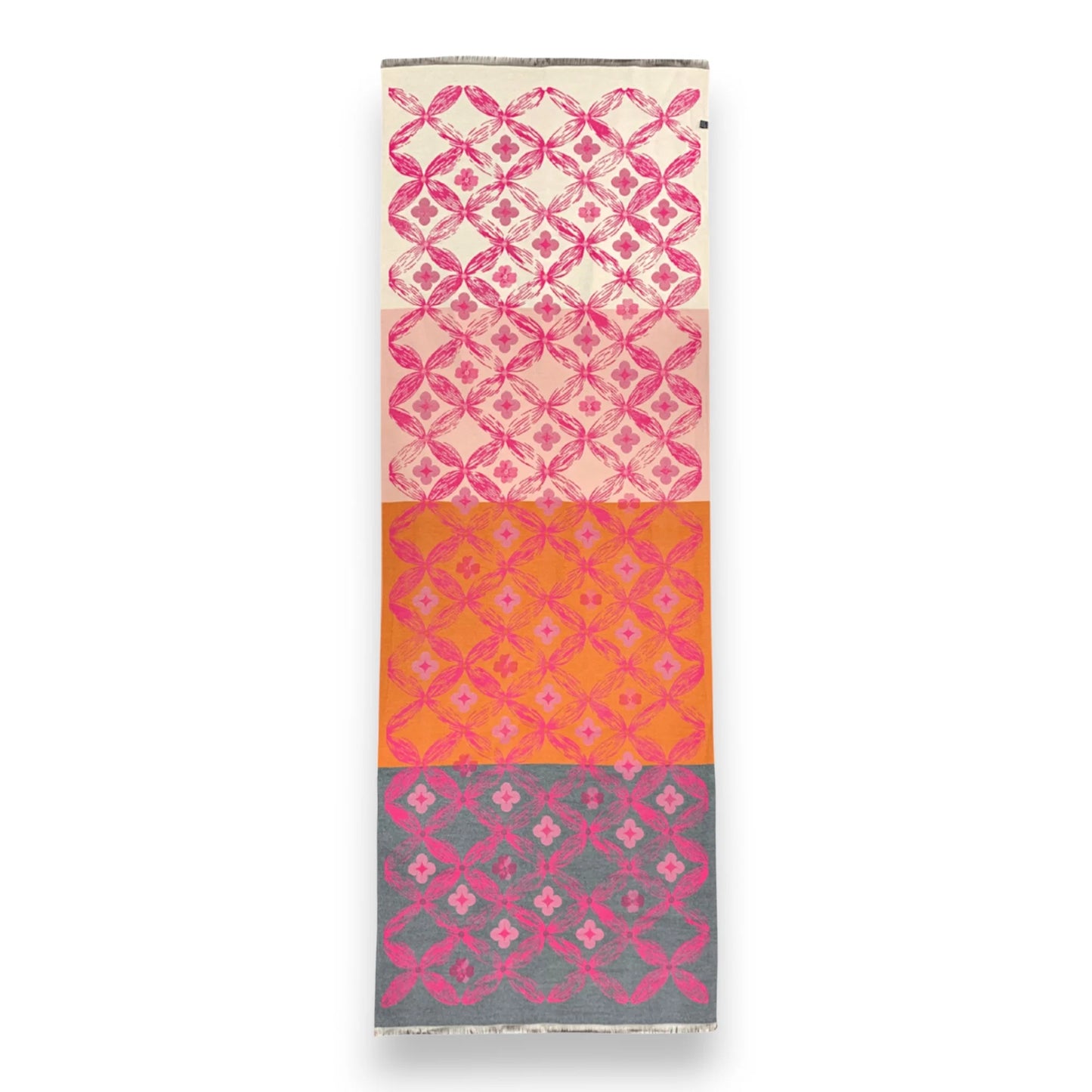 Pink Cashmere Blend Clover Reversible Scarf / Wrap