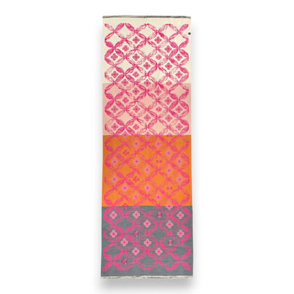 Pink Cashmere Blend Clover Reversible Scarf / Wrap