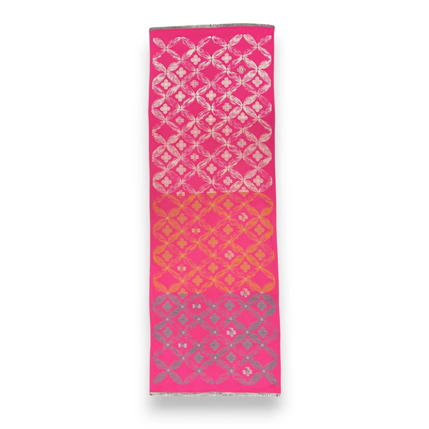 Pink Cashmere Blend Clover Reversible Scarf / Wrap