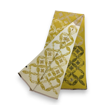 Olive Cashmere Blend Clover Reversible Scarf / Wrap