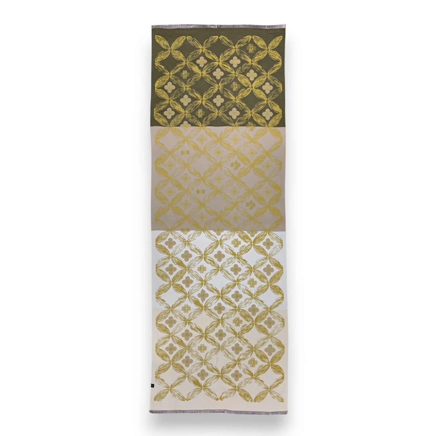 Olive Cashmere Blend Clover Reversible Scarf / Wrap