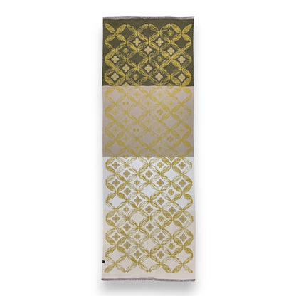 Olive Cashmere Blend Clover Reversible Scarf / Wrap