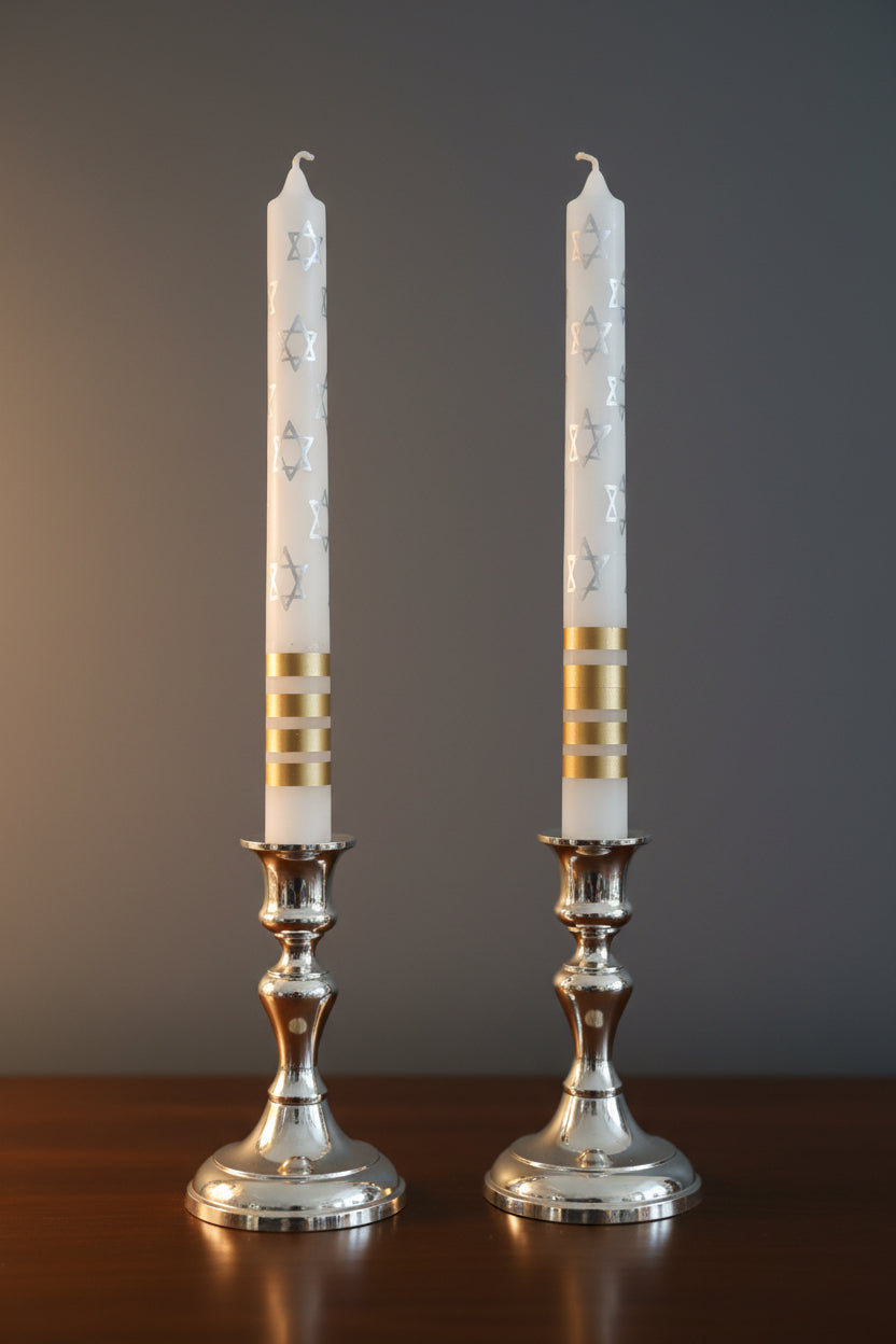 Classic Handpainted Dinner Candles (Set Of 2)