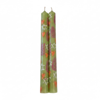 Joy Handpainted dinner candles (set of 2)