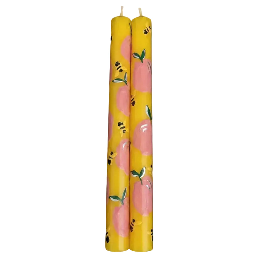 Joy Handpainted dinner candles (set of 2)