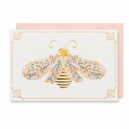 Floral Bee Greeting Card 10 x 15 cm - Martha Stewart
