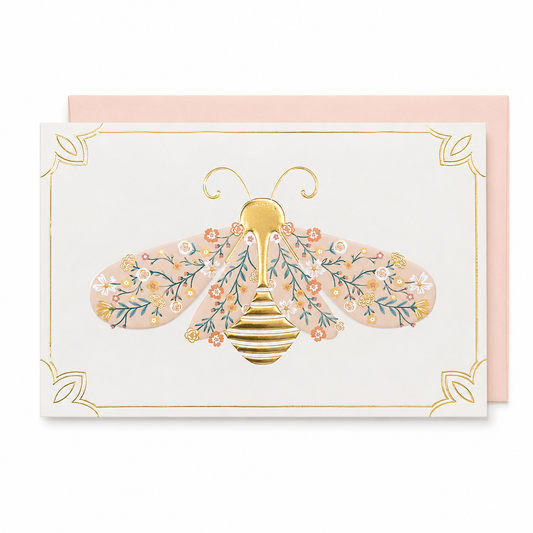 Floral Bee Greeting Card 10 x 15 cm - Martha Stewart