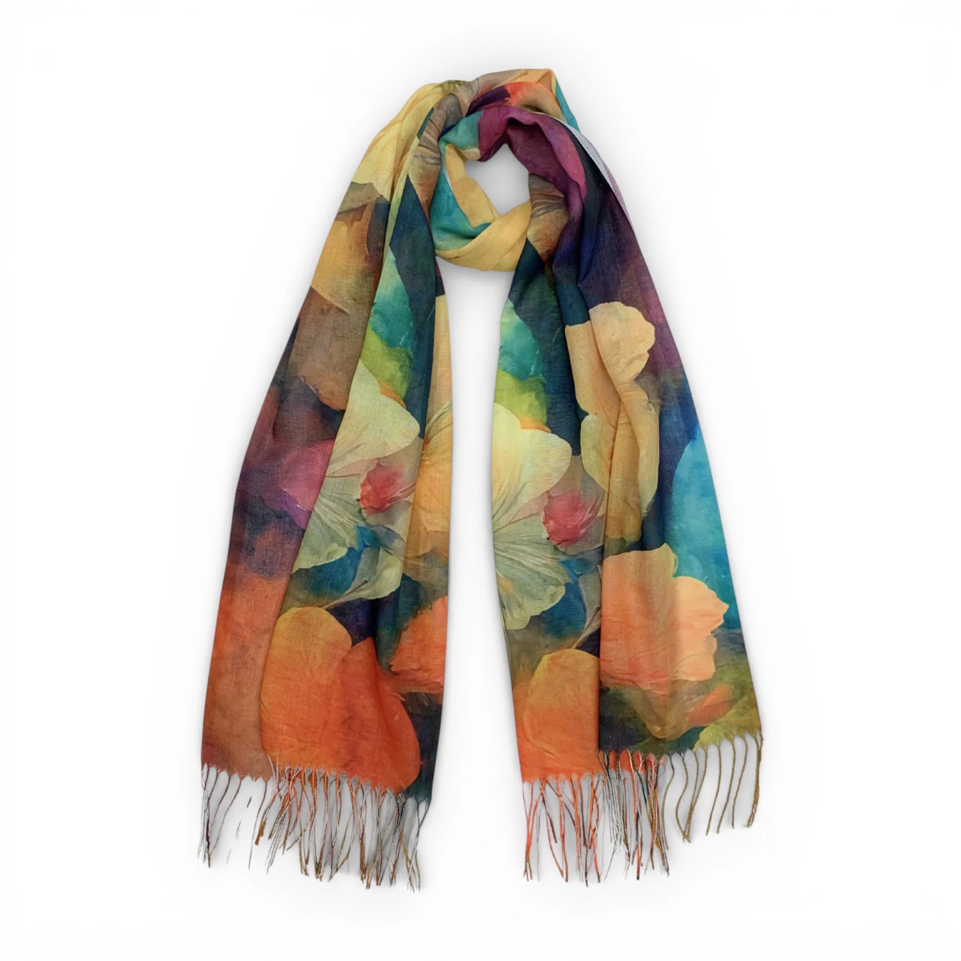 Watercolour Floral Modal Blend Scarf / Wrap - Floral Scarf