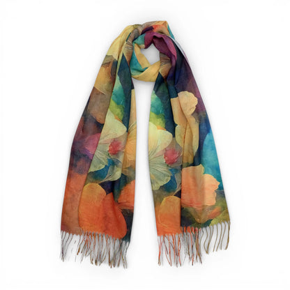 Watercolour Floral Modal Blend Scarf / Wrap - Floral Scarf