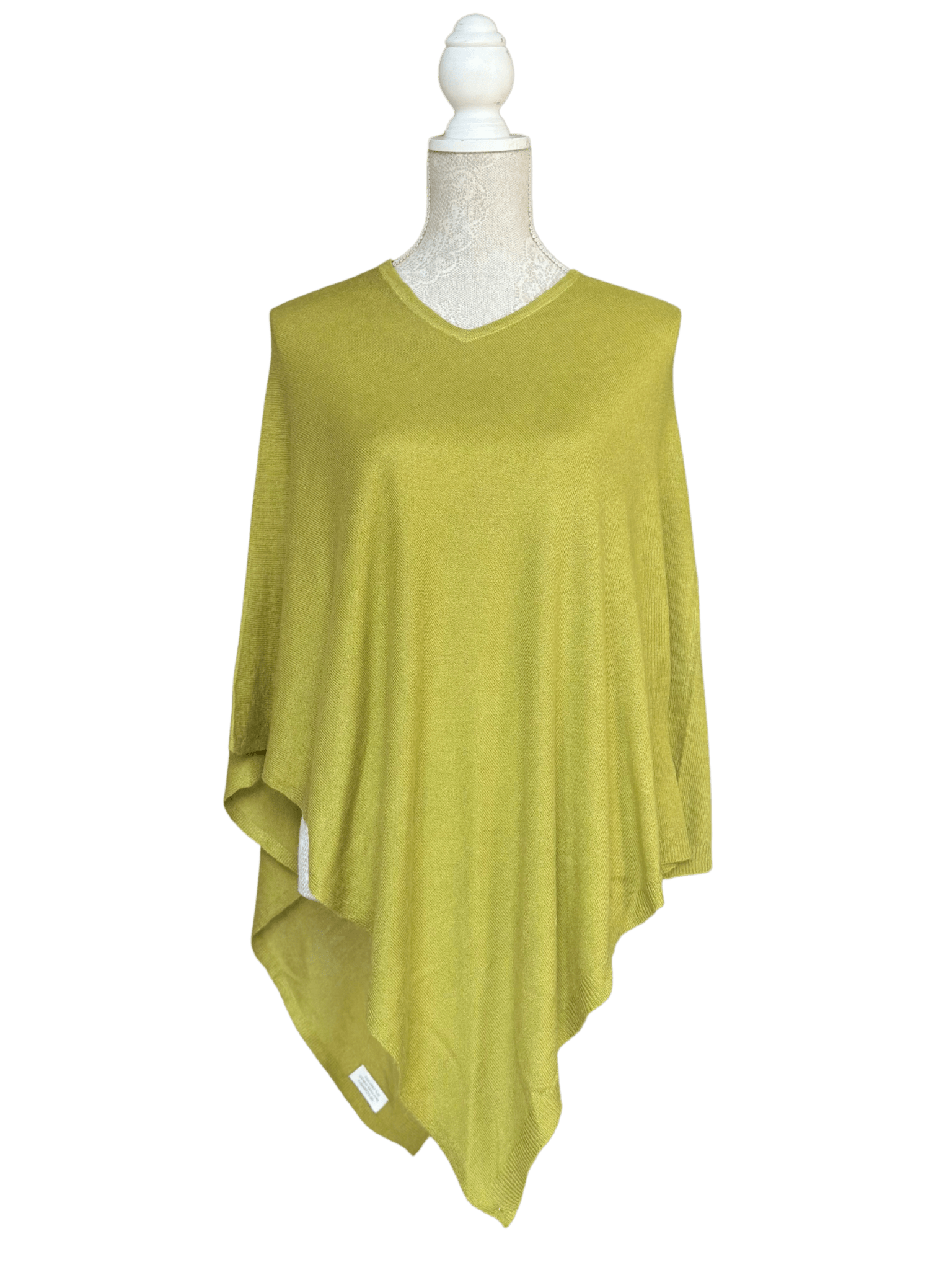 Chartreuse Light - Weight Cashmere Poncho