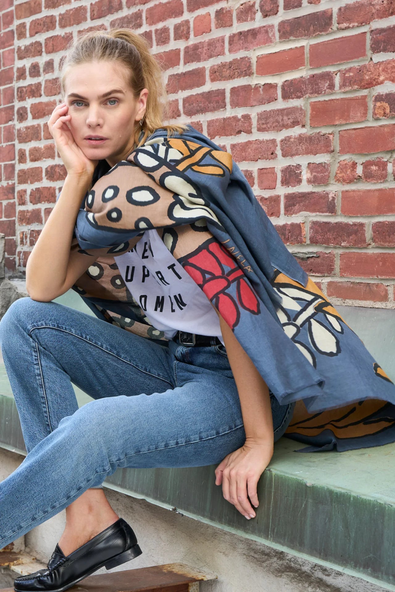 Cheetah Brown Scarf - Lalela Scarf - Cotton Scarf - view 2