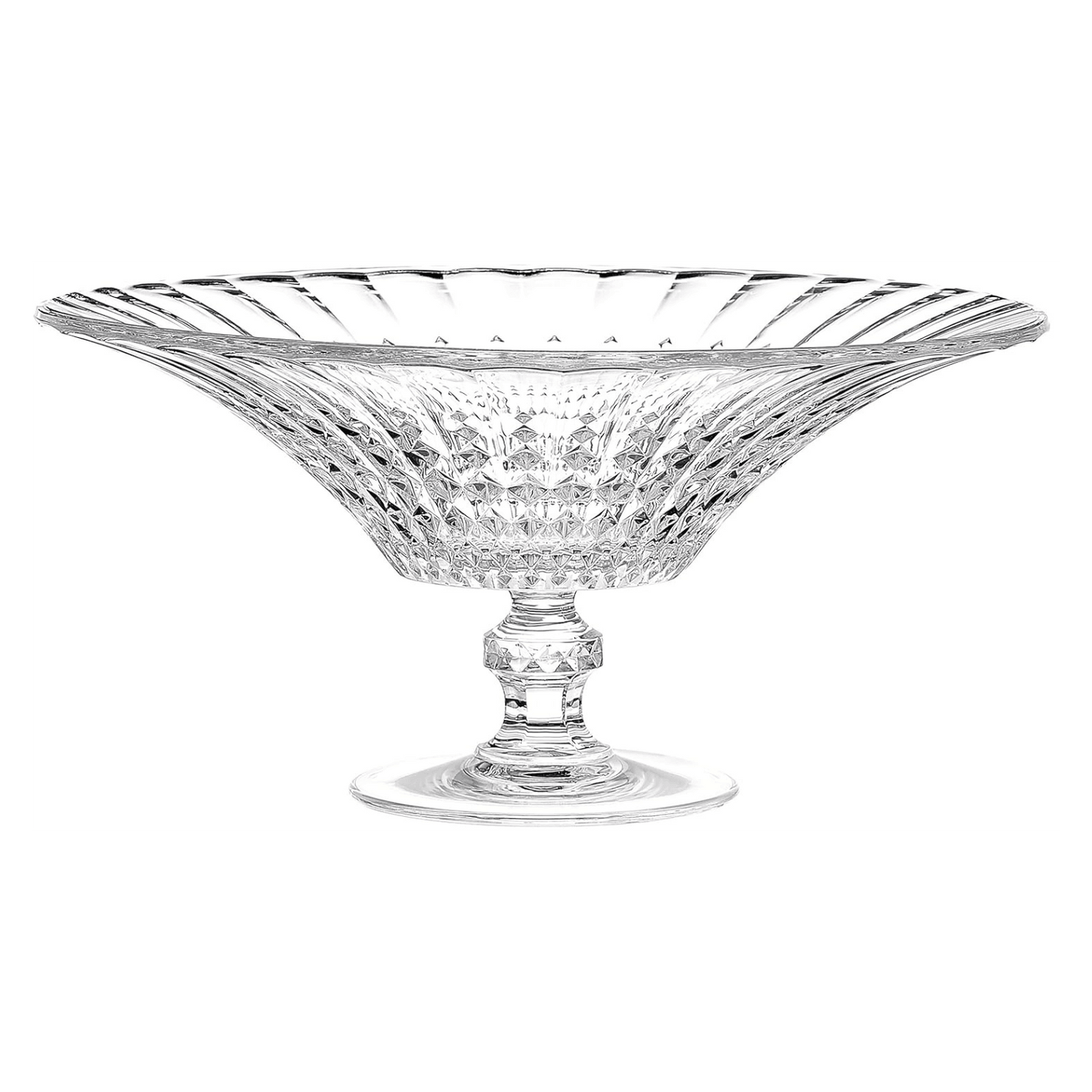 Cristal d’Arques Lady Diamond crystal footed centrepiece bowl