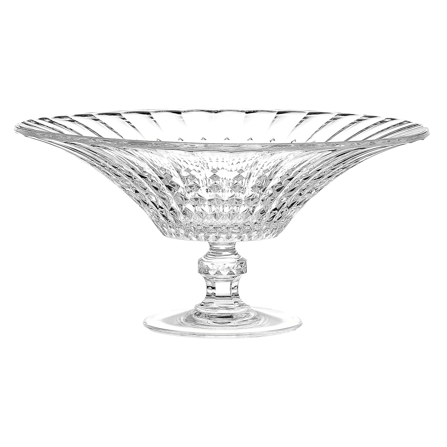 Cristal d’Arques Lady Diamond crystal footed centrepiece bowl