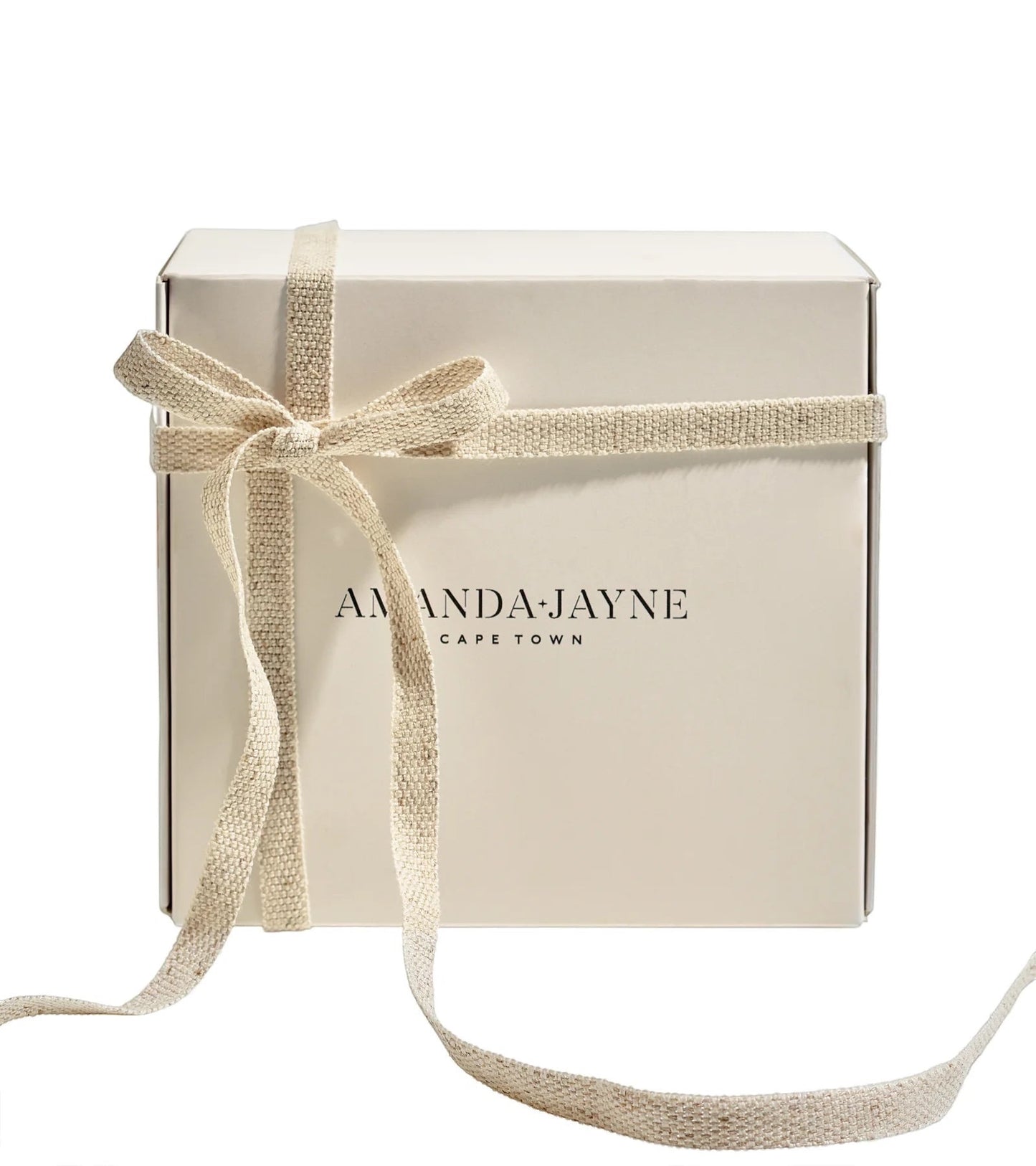 Eclectic Amanda Jayne Night Bloom gift set in a cream box with a natural cotton ribbon against a white background