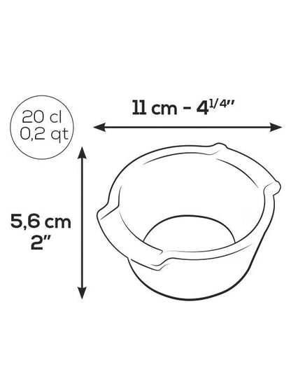 Eclectic Appolia ceramic ramekin technical diagram showing 11 cm diameter and 5.6 cm height dimensions