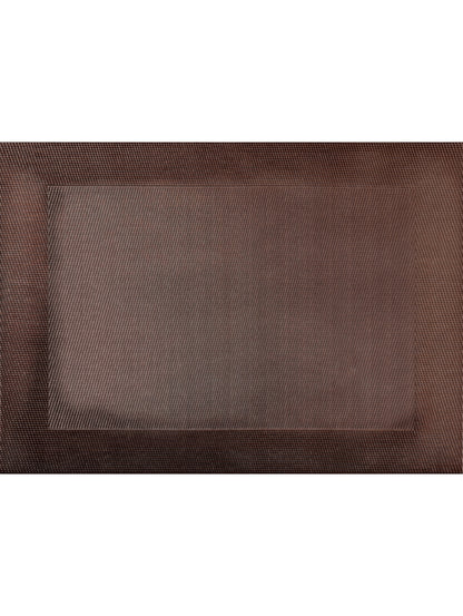 Eclectic ASA Selection brown PVC placemat with a refined woven texture for a modern and durable table setting.