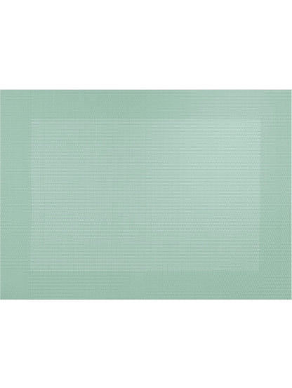 Eclectic ASA Selection jade green rectangular PVC placemat with a refined woven texture for modern table settings.
