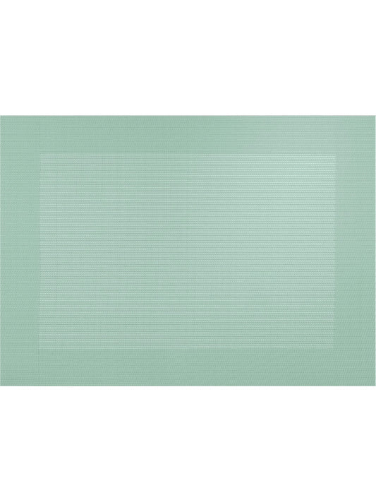 Eclectic ASA Selection jade green rectangular PVC placemat with a refined woven texture for modern table settings.