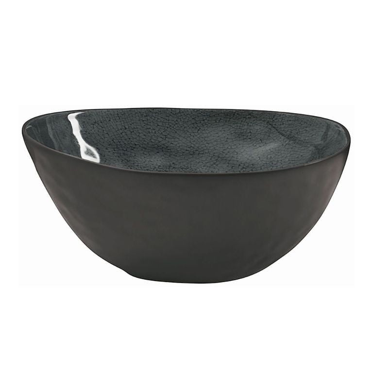 Eclectic ASA Selection À La Maison deep oyster ceramic stoneware bowl with a unique craquelure glaze finish