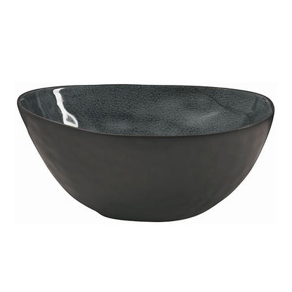 Eclectic ASA Selection À La Maison deep oyster ceramic stoneware bowl with a unique craquelure glaze finish