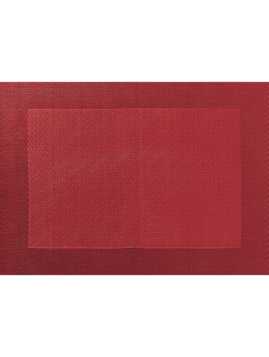 Eclectic ASA Selection pomegranate red rectangular PVC placemat with a refined woven texture for modern table settings.