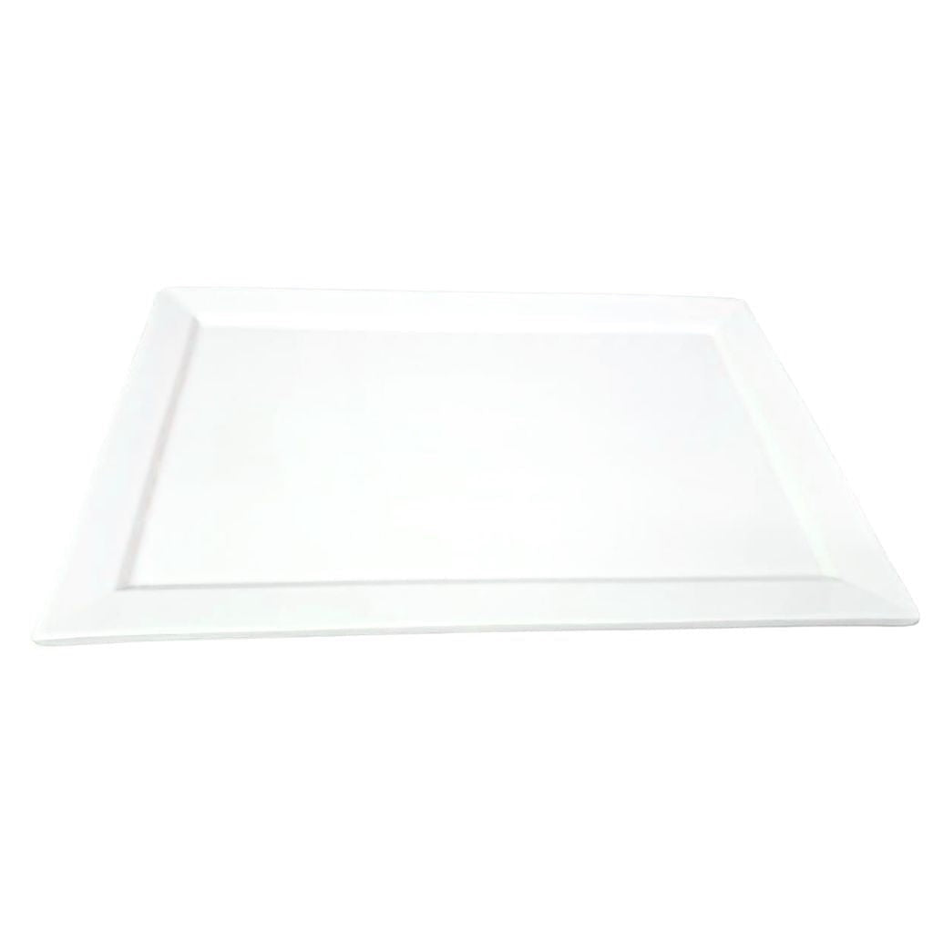 Eclectic ASA Selection 250°C Plus white rectangular porcelain serving platter with a clean, minimalist design.