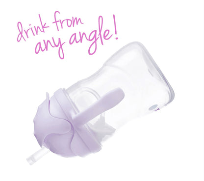 Eclectic b.box boysenberry sippy cup with weighted straw and easy-grip handles for independent drinking