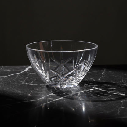 Eclectic Bohemia Crystal 25cm serving bowl in clear lead-free titanium-reinforced glass with decorative cut patterns.