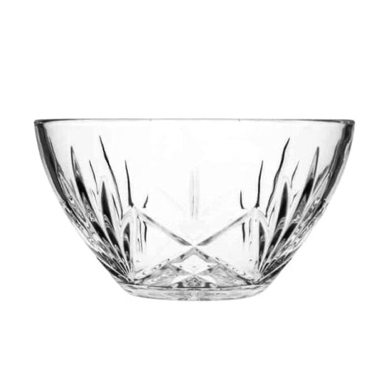 Eclectic Bohemia Crystal 25 cm clear serving bowl with decorative cut pattern and titanium-reinforced lead-free glass.