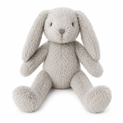 Eclectic Bun-Bun grey plush bunny toy with long floppy ears and soft fur, perfect for cuddles.