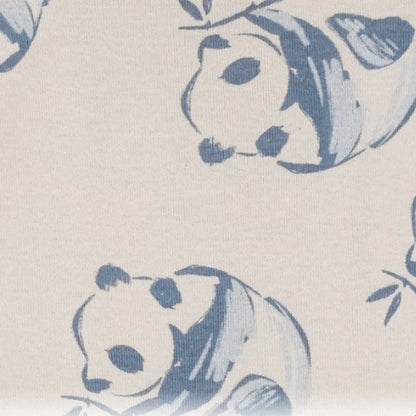 Eclectic Carter’s cotton burp cloth featuring a blue and ivory panda print on soft interlock fabric