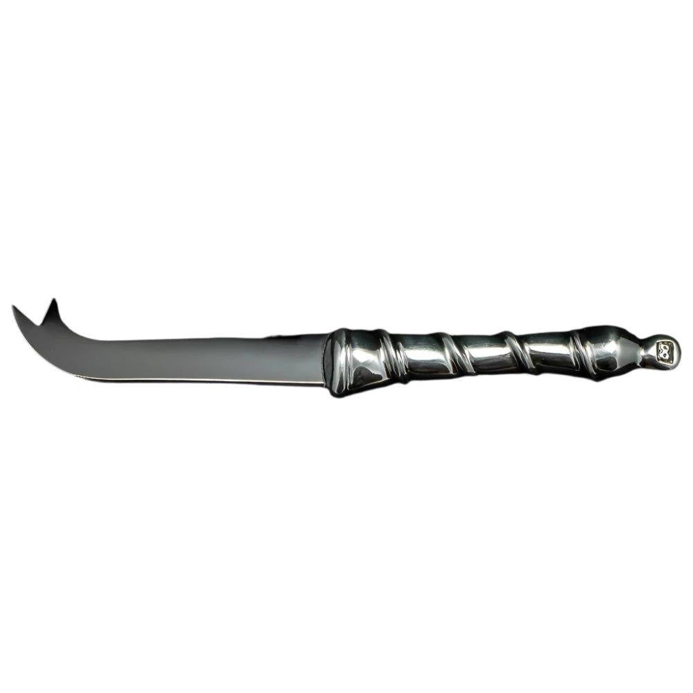 Eclectic Diana Carmichael Ribbon pewter cheese knife with an organic vine-inspired handle design.