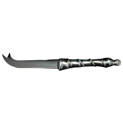 Eclectic Diana Carmichael Ribbon pewter cheese knife with an organic vine-inspired handle design.