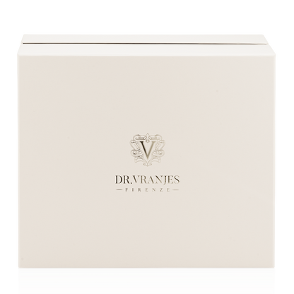 Eclectic Dr. Vranjes Firenze Ambra luxury gift box in elegant cream with signature logo branding