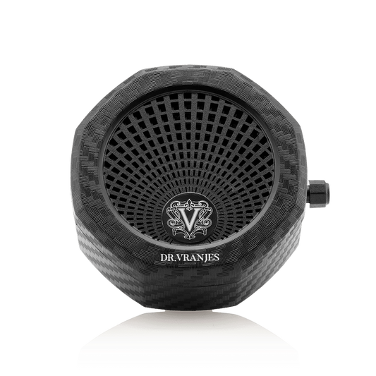 Eclectic Dr Vranjes carbon fibre octagonal car air vent diffuser with adjustable fragrance intensity lever