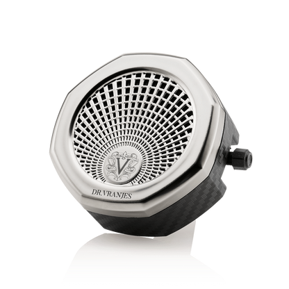 Eclectic Dr. Vranjes nickel car diffuser with an octagonal design inspired by Florentine architecture.