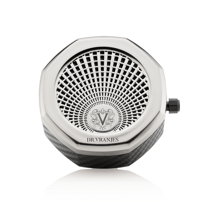 Eclectic Dr. Vranjes nickel car fragrance diffuser with an octagonal design inspired by Florentine architecture.