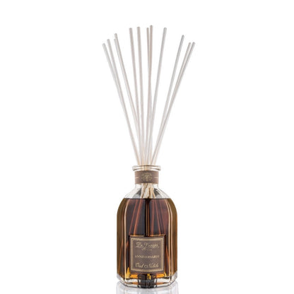 Eclectic Dr. Vranjes Firenze Oud Nobile diffuser with bamboo reeds in a signature glass bottle