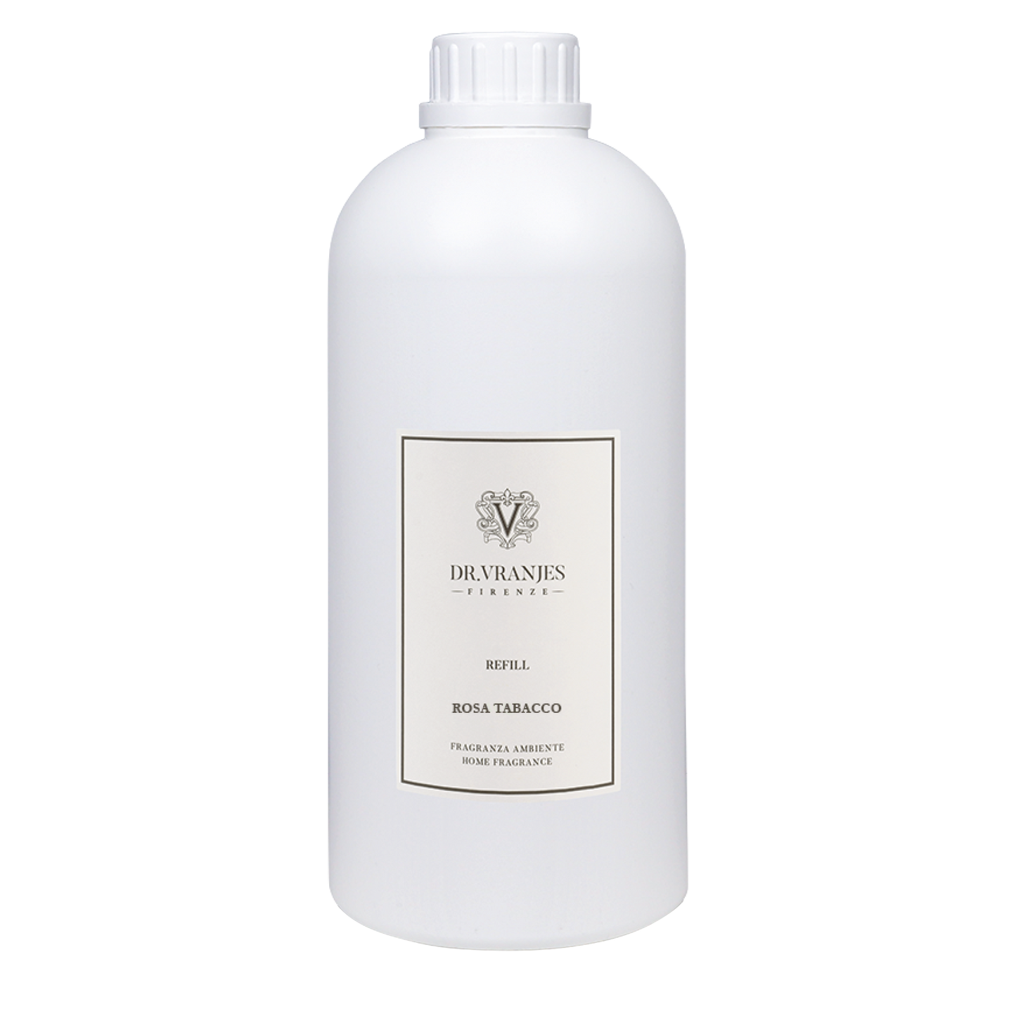 Eclectic Dr Vranjes Rosa Tabacco home fragrance diffuser refill bottle with white cap