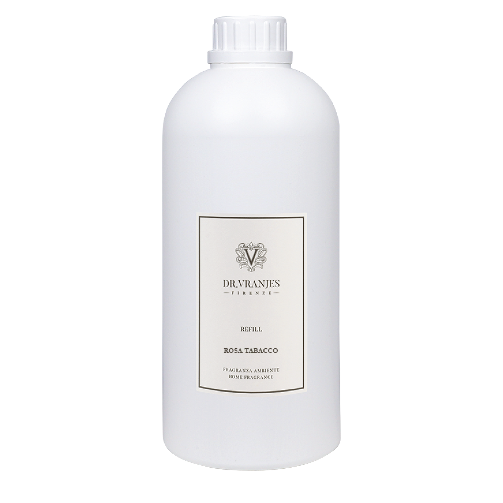Eclectic Dr Vranjes Rosa Tabacco home fragrance diffuser refill bottle with white cap