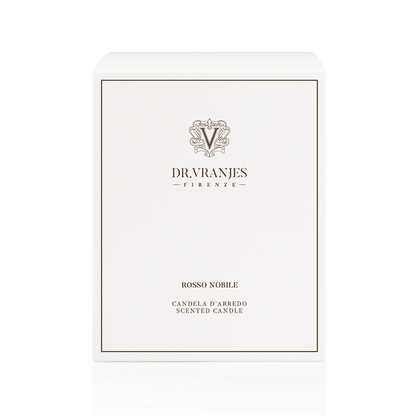Eclectic Dr. Vranjes Rosso Nobile scented candle white luxury gift box with elegant branding