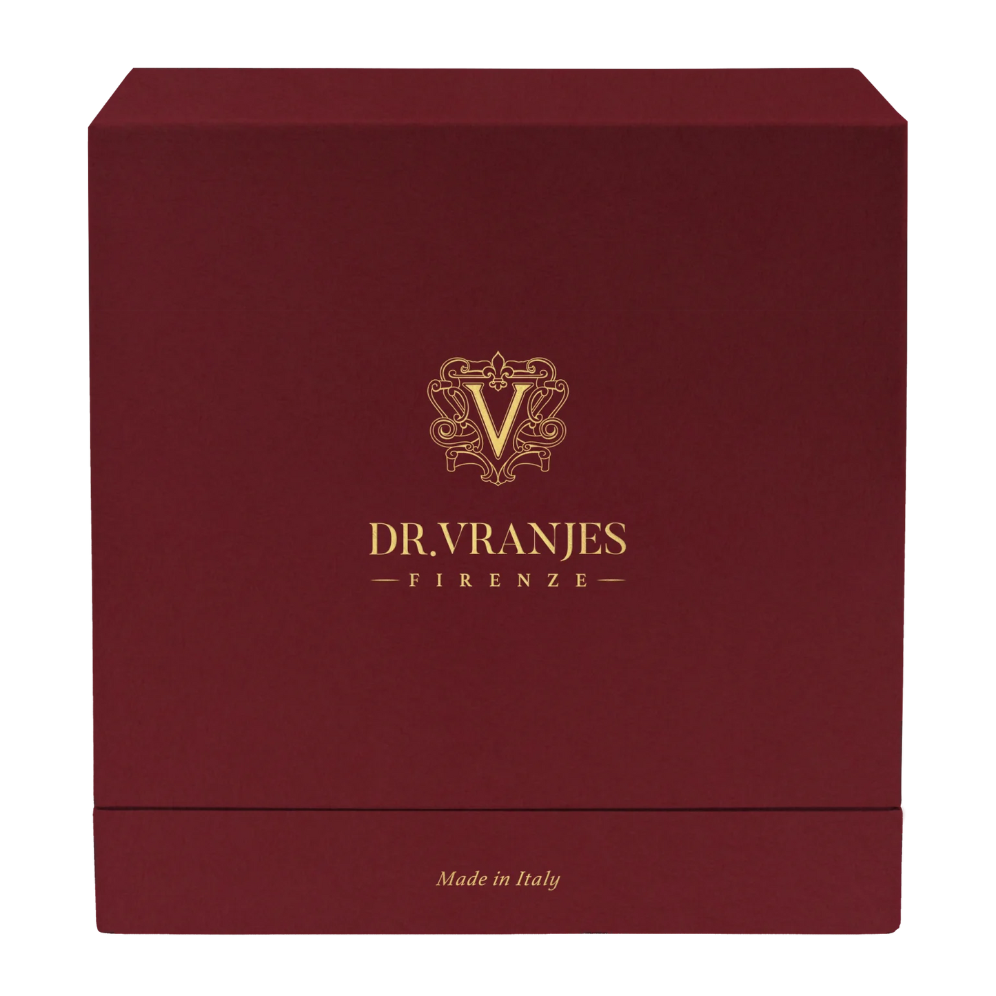 Eclectic Dr. Vranjes Rosso Nobile luxury gift box in deep ruby red with gold branding