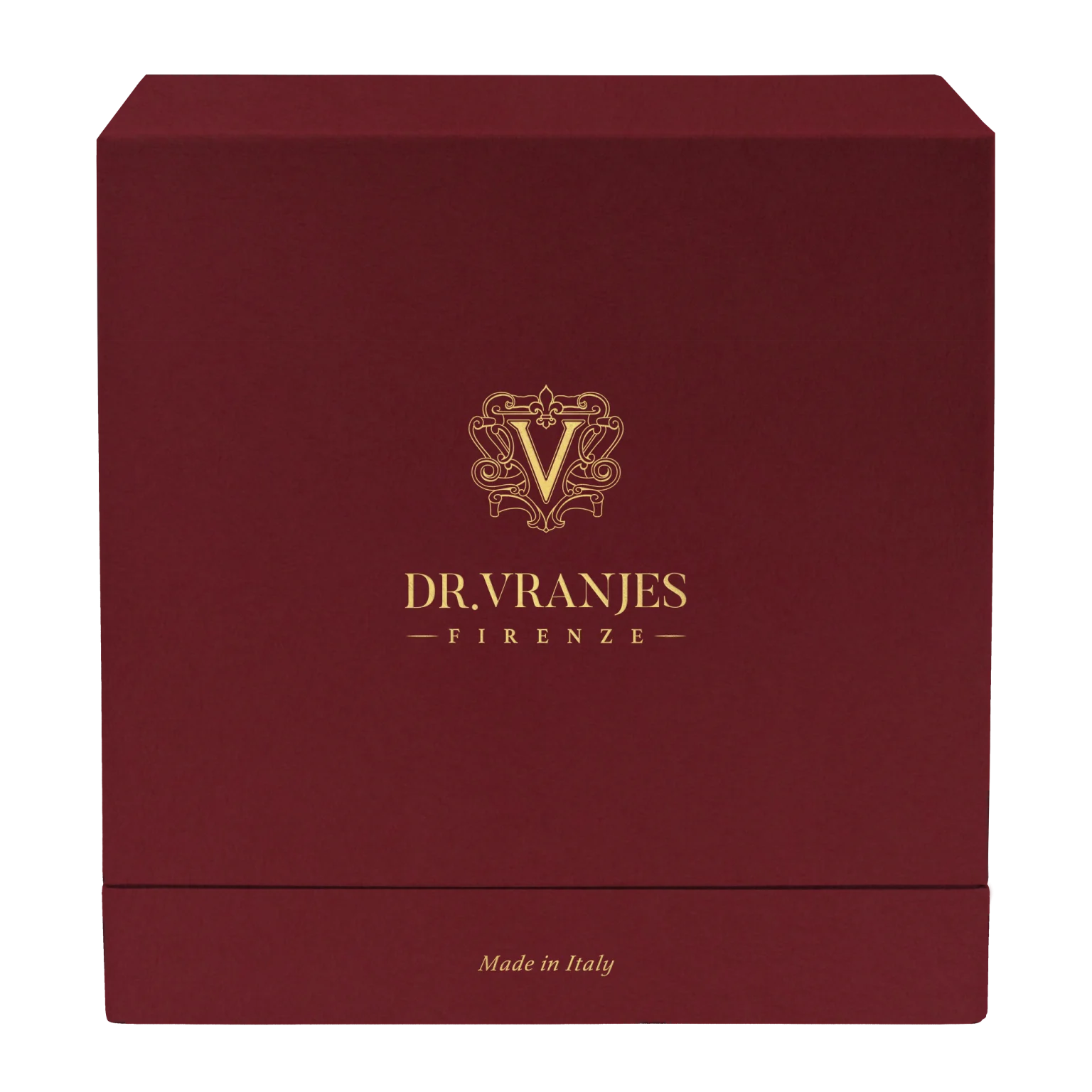Eclectic Dr. Vranjes Rosso Nobile luxury gift box in deep ruby red with gold branding