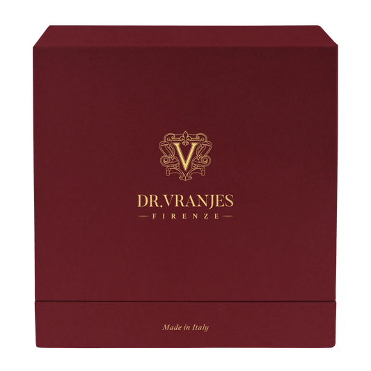 Eclectic Dr. Vranjes Rosso Nobile luxury gift box in deep ruby red with gold branding