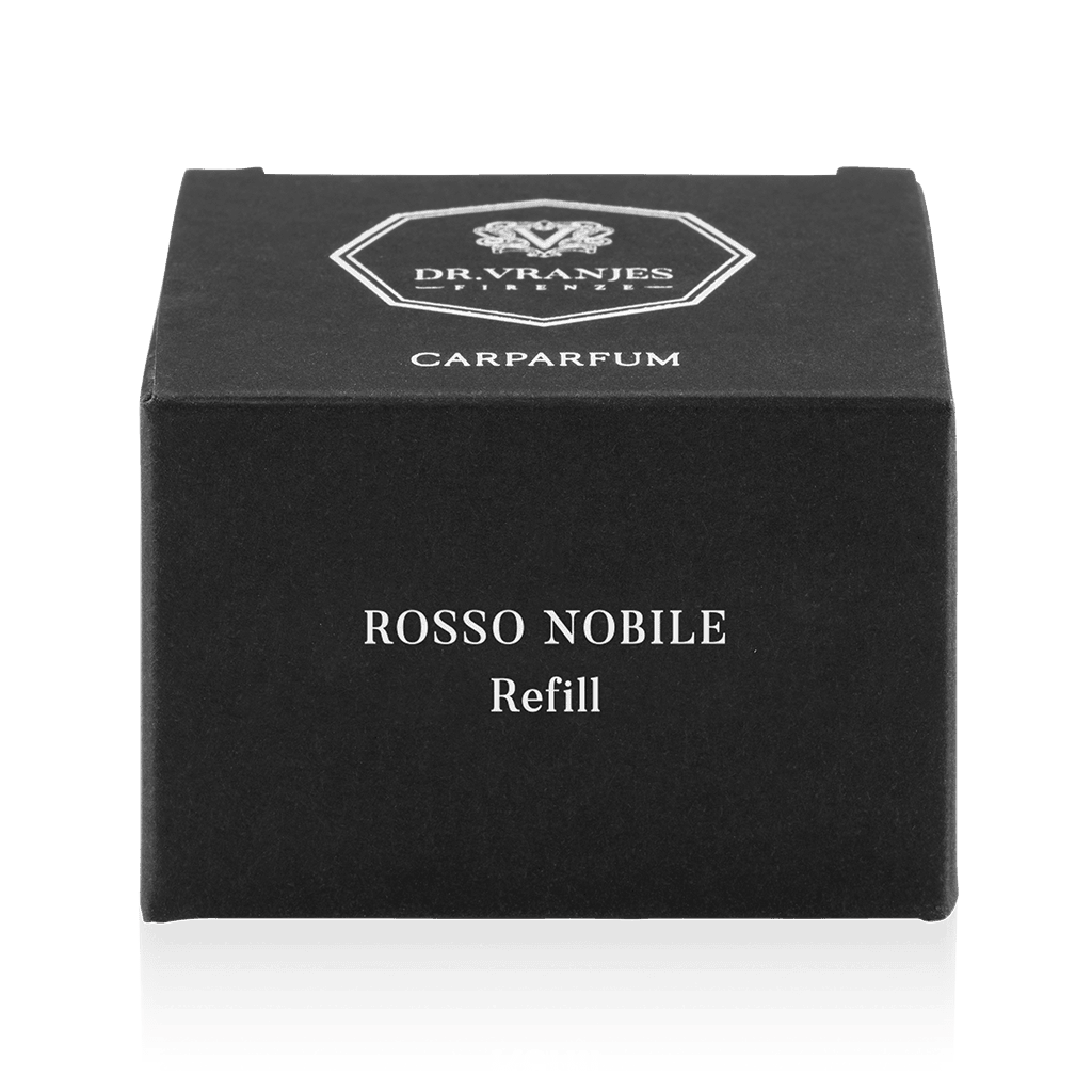 Eclectic Dr. Vranjes Rosso Nobile Carparfum refill box in black packaging with white logo and text