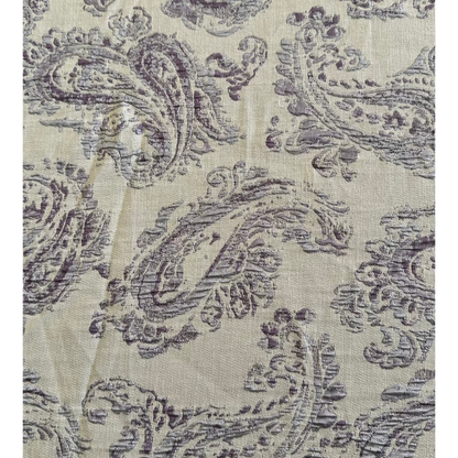 Eclectic dusty plum paisley round tablecloth with a textured linen-look finish and intricate European-inspired pattern