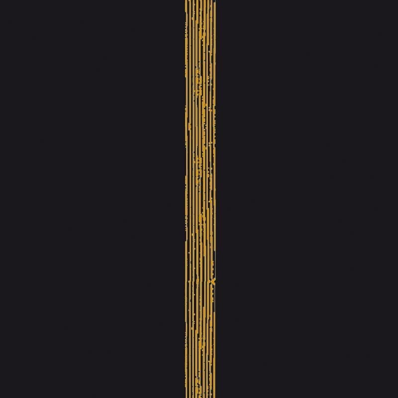 Eclectic Françoise Paviot Empreinte Or dinner napkin featuring vertical gold lines on a dark background