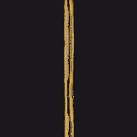 Eclectic Françoise Paviot Empreinte Or dinner napkin featuring vertical gold lines on a dark background